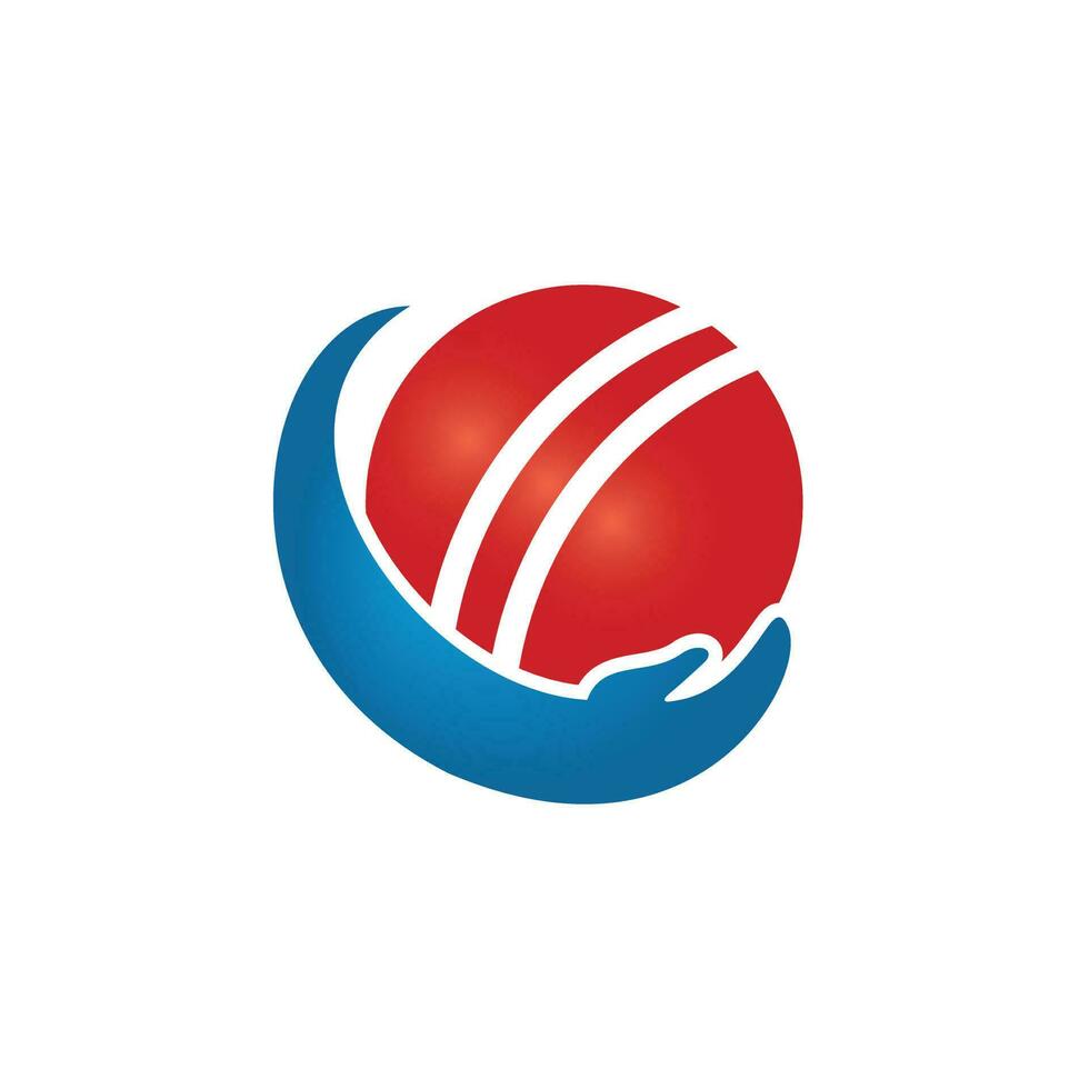 création de logo vectoriel de soins de cricket. concept de conception de logo d'assurance de cricket.