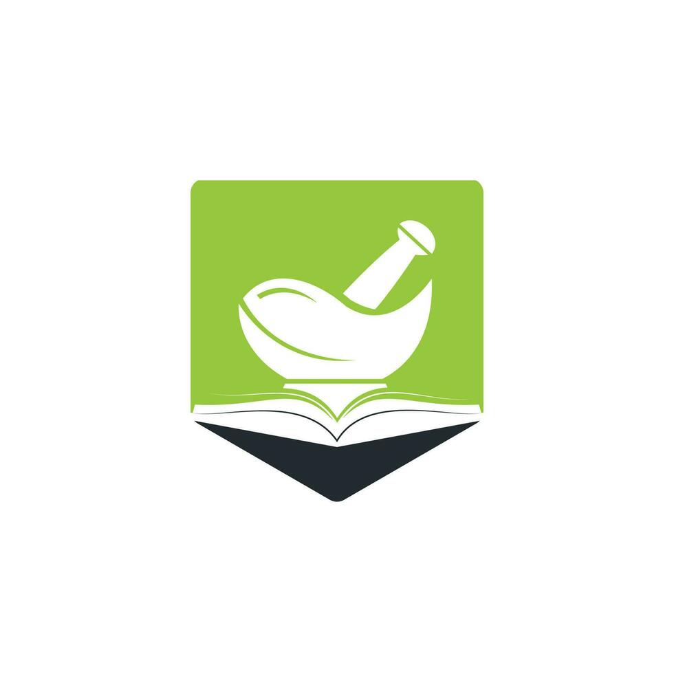 création de logo vectoriel de livre de pharmacie. concept de conception de logo d'étude médicale.