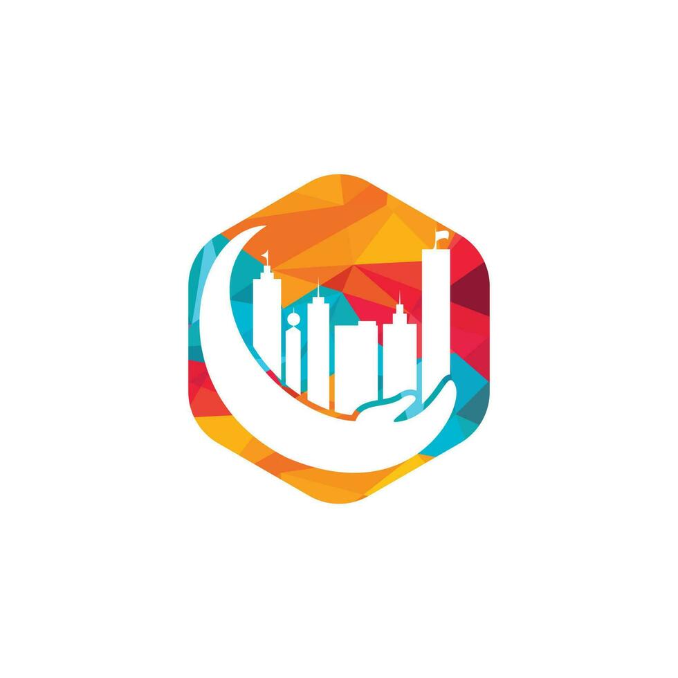création de logo vectoriel de soins de la ville. modèle de logo de soins de tour.