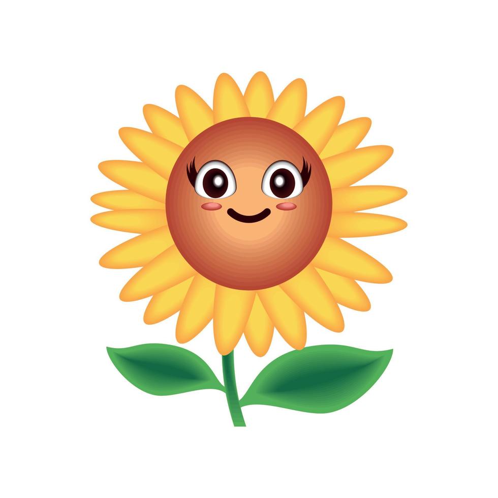 icône de fleur de sourire vecteur