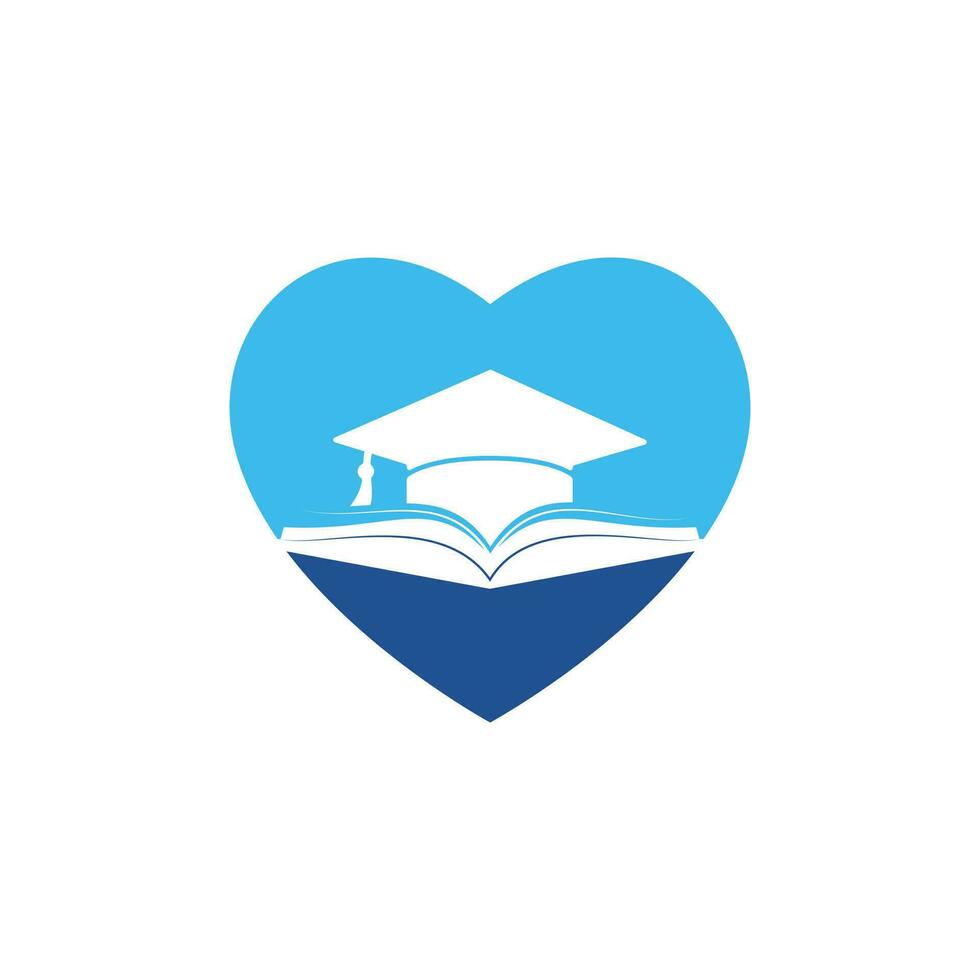 chapeau de graduation et modèle de logo vectoriel de livre. concept de logo de l'éducation.