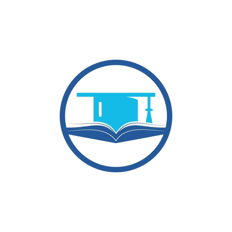 chapeau de graduation et modèle de logo vectoriel de livre. concept de logo de l'éducation.