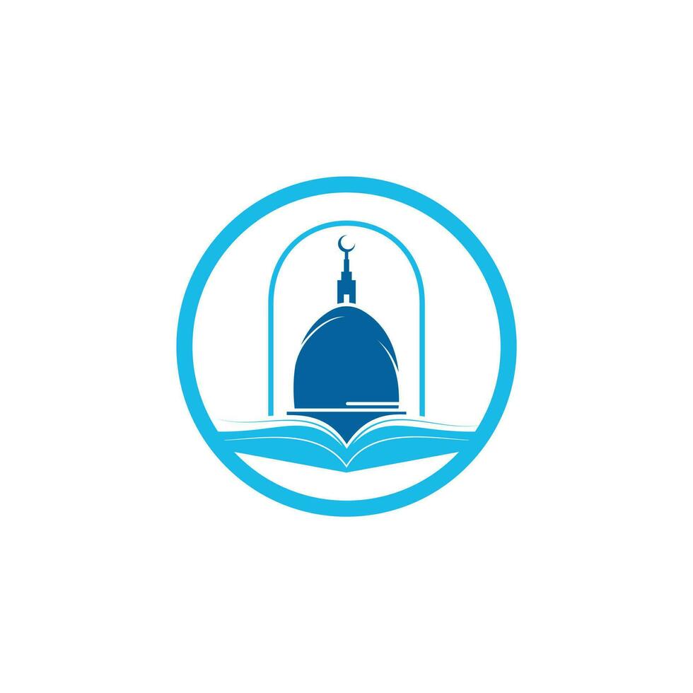 création de logo vectoriel école islamique. modèle de logo d'apprentissage musulman.