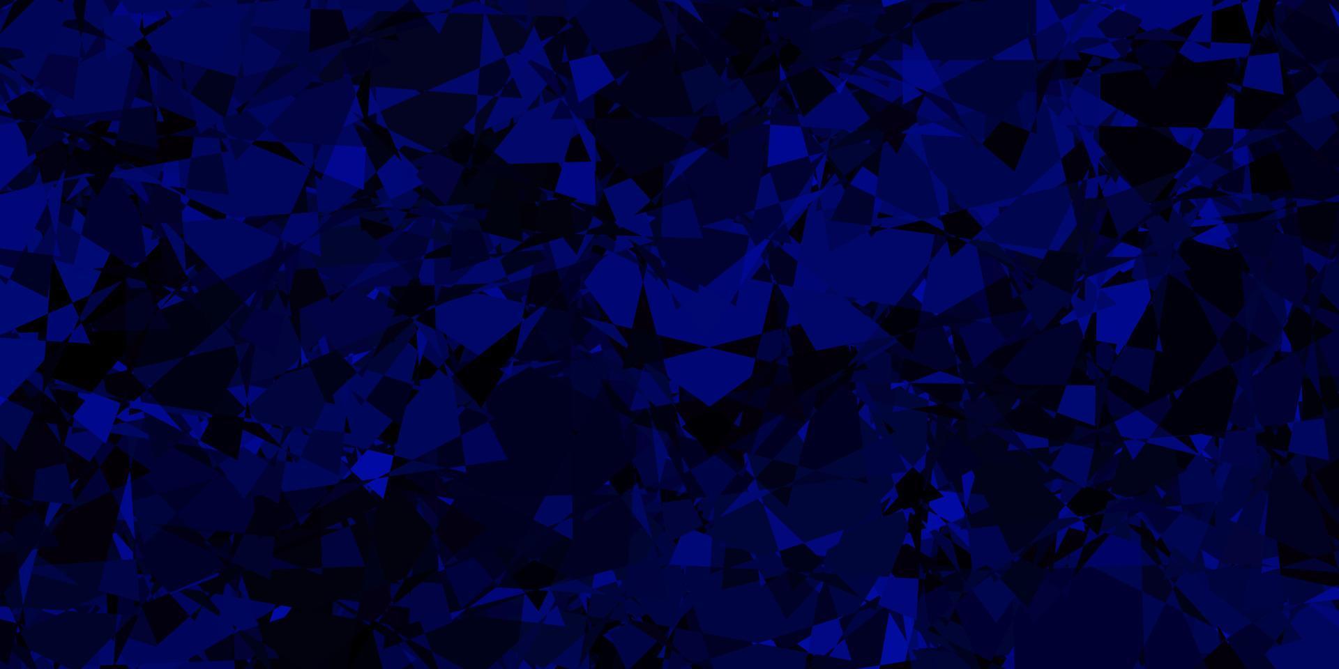 texture de vecteur bleu foncé avec des triangles aléatoires.