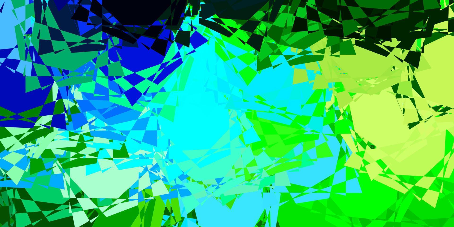 texture de vecteur bleu clair, vert avec des triangles aléatoires.