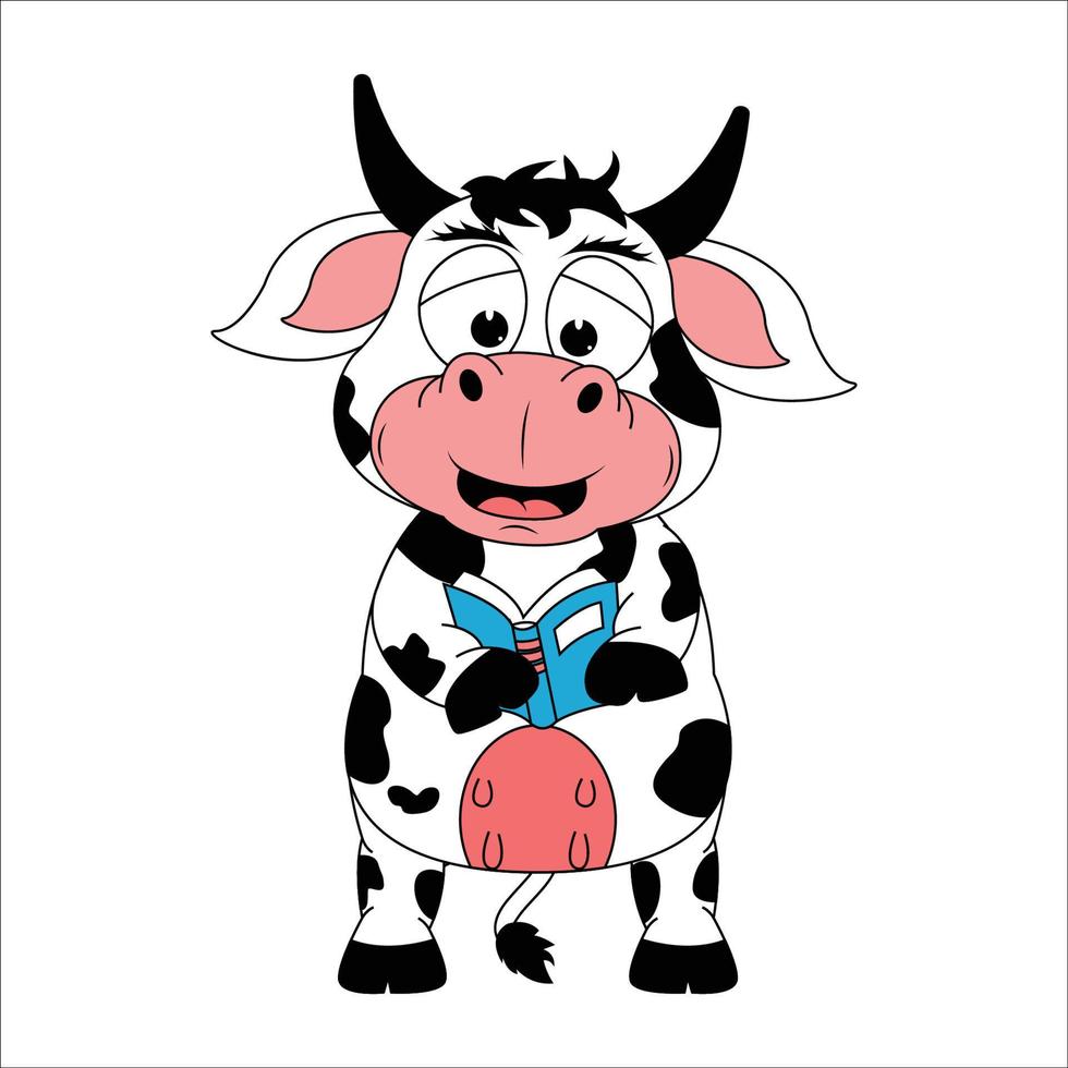 illustration de dessin animé animal mignon vache vecteur