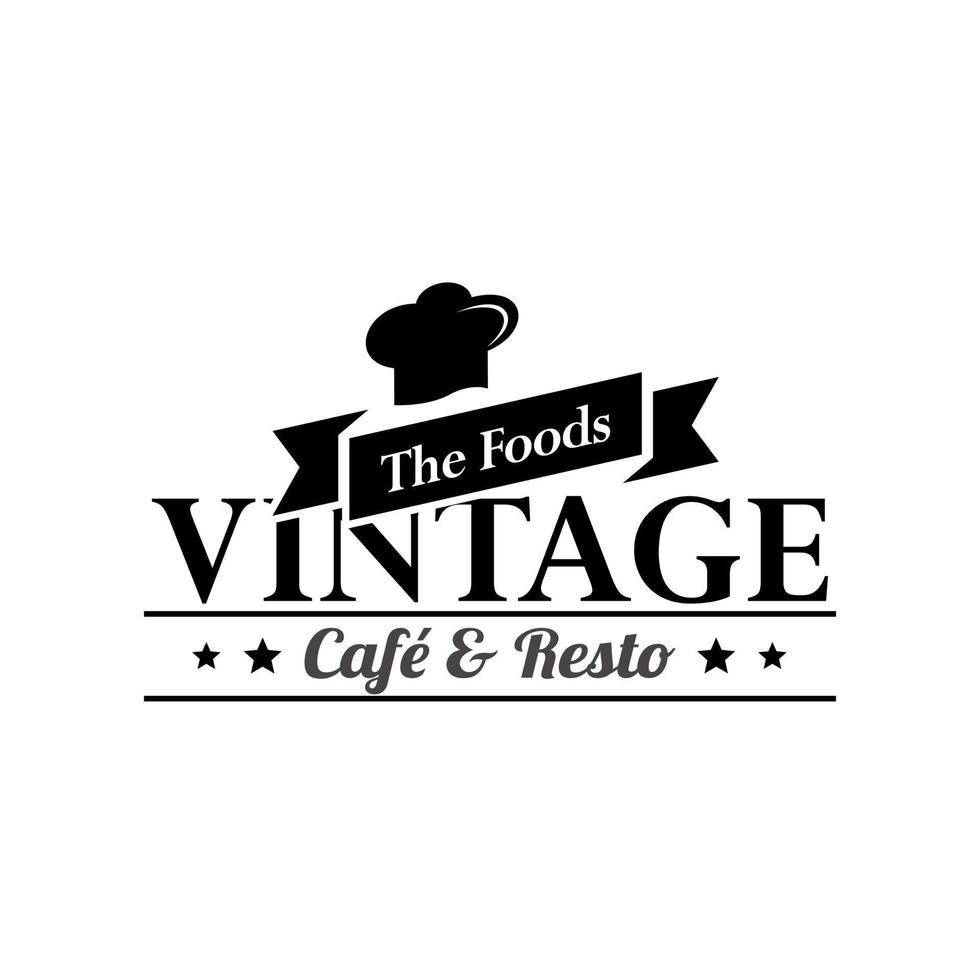 modèle de vecteur de logo de nourriture et de restaurant vintage