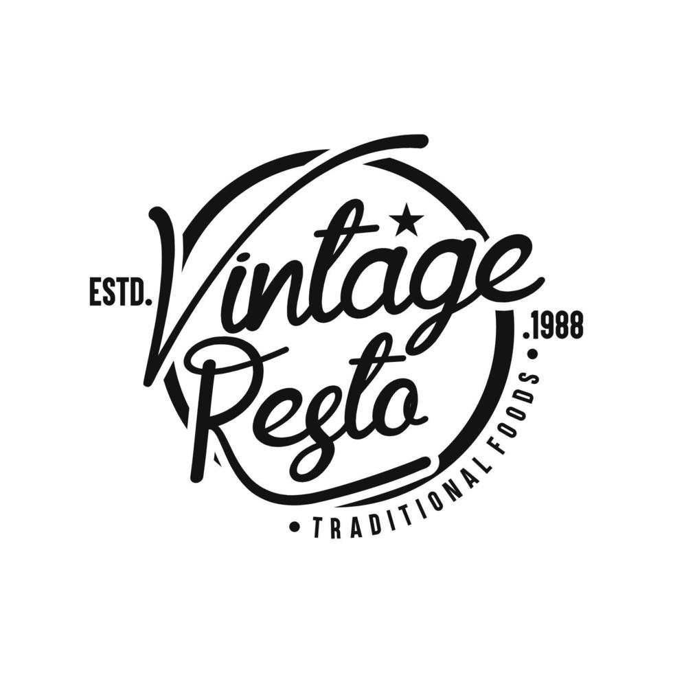 modèle de vecteur de logo de nourriture et de restaurant vintage