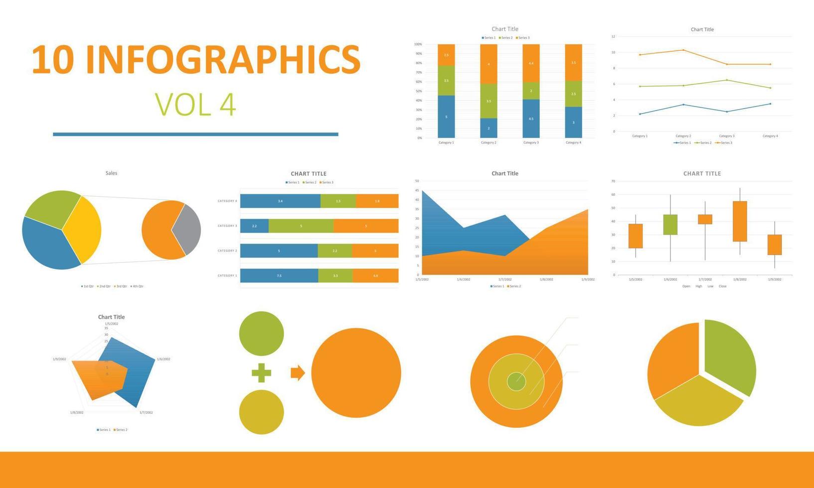 Pack de 10 éléments infographiques modèle de conception vectorielle de visualisation de données d'éléments infographiques. peut être utilisé pour les étapes, les options, les processus métier, le flux de travail, le diagramme, le concept d'organigramme, la chronologie, vecteur