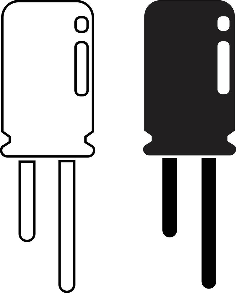 icône de condensateur sur fond blanc. signe de condensateur radio. symbole de condensateur de composant électrique. style plat. vecteur