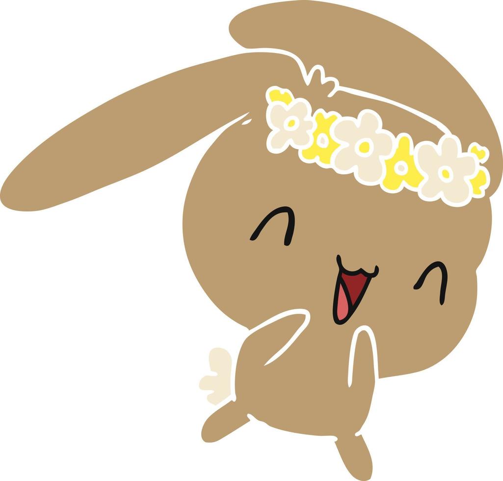 lapin à fourrure mignon kawaii dessin animé vecteur