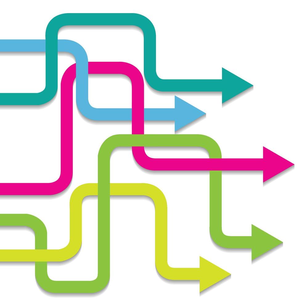 beaucoup de direction de flèche colorée. vecteur eps 10.