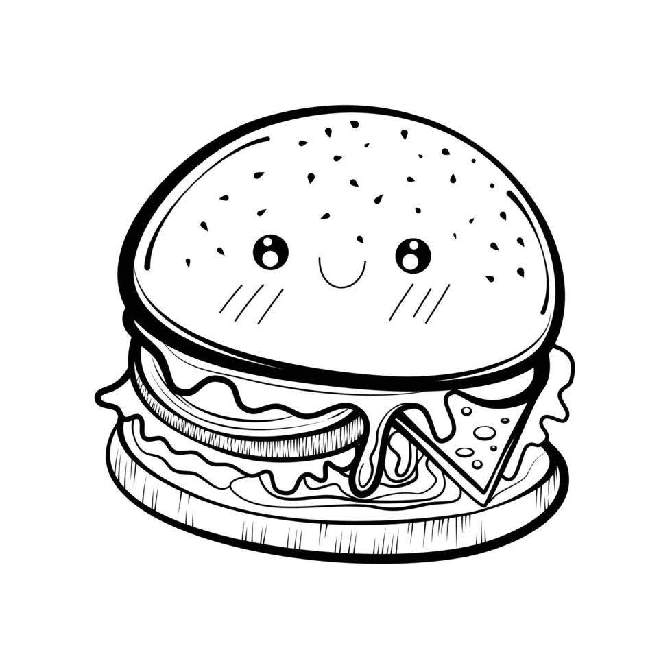 hamburger dessiné à la main vecteur