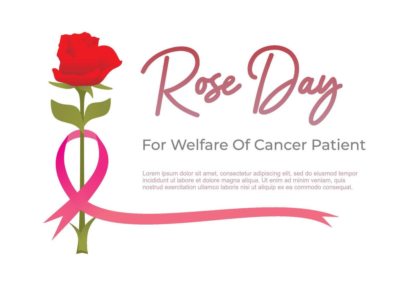 fond de jour rose pour le bien-être de la fleur et du ruban du patient atteint de cancer vecteur