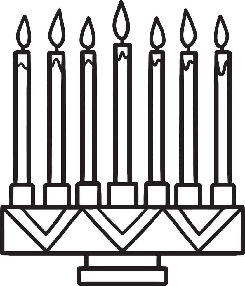 kwanzaa kinara coloriage isolé pour les enfants vecteur