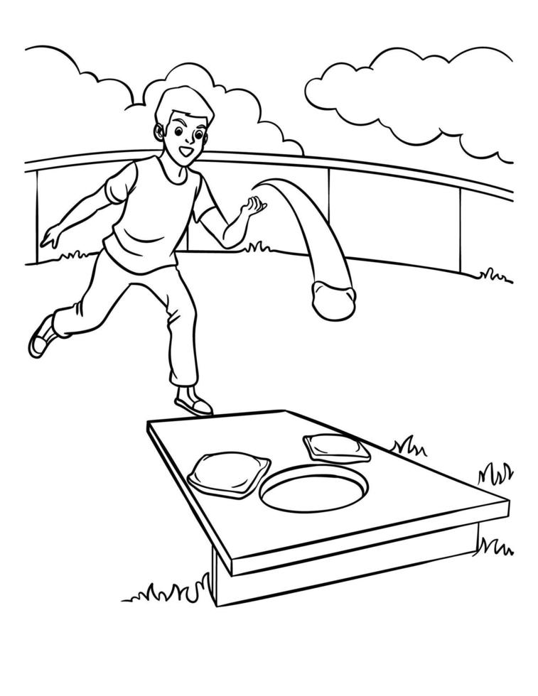 cornhole coloriage pour les enfants vecteur