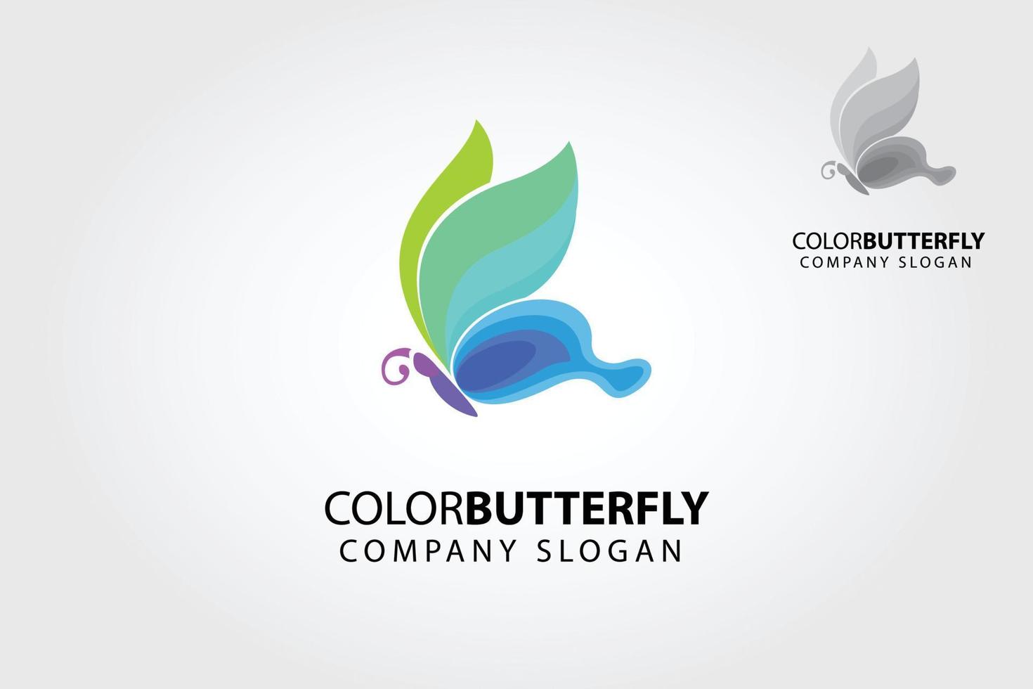 modèle de logo vectoriel papillon couleur. ce logo convient à toute entreprise liée à la créativité, la couleur, les médias, le divertissement, le design, la beauté, le spa, la mode, etc.