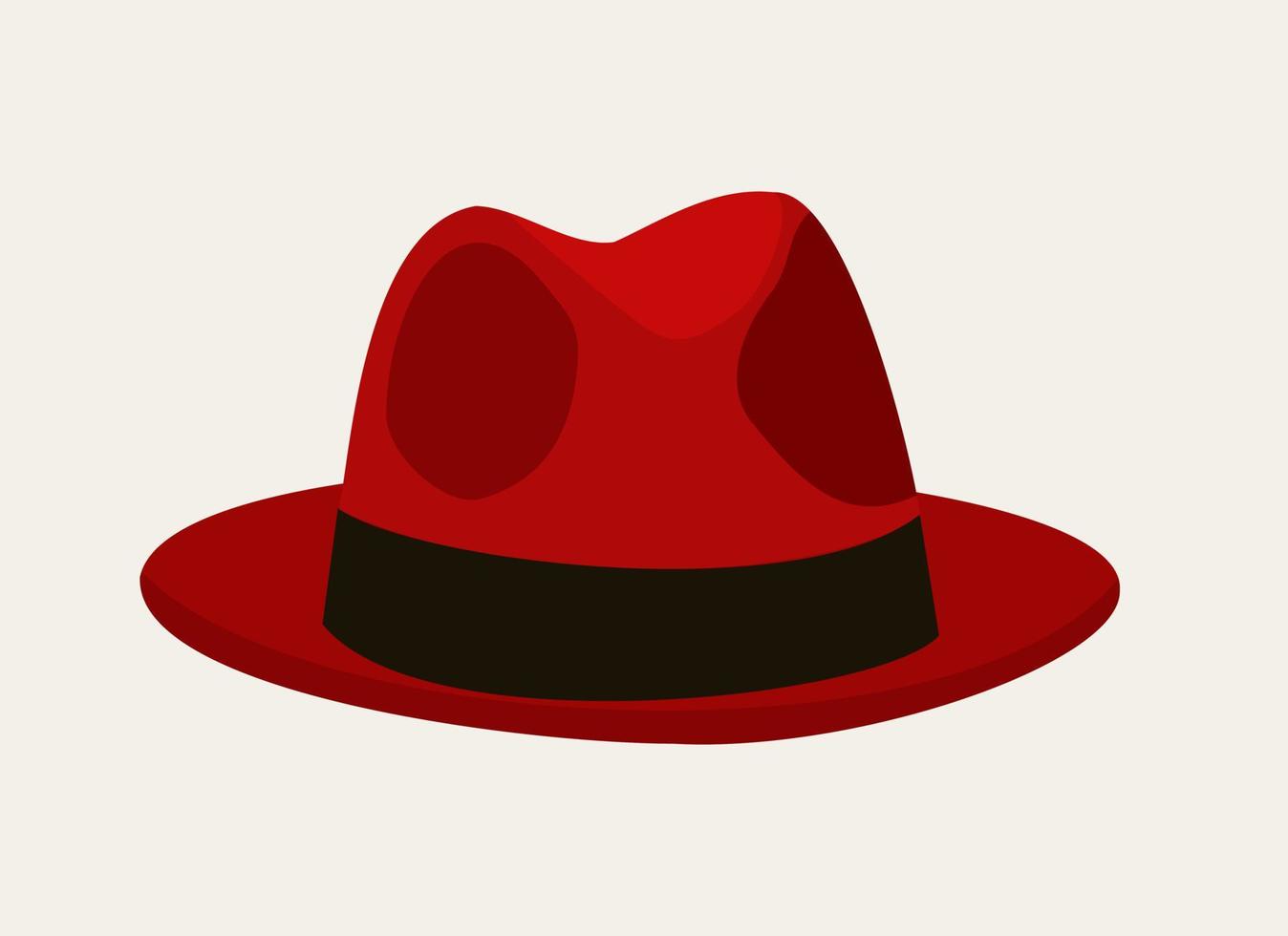 illustration vectorielle isolée du chapeau fedora rouge. vecteur