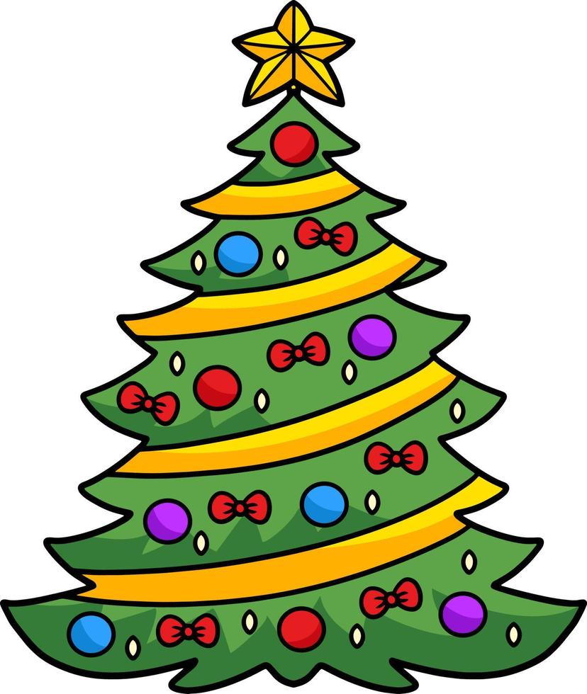 sapin de noël dessin coloré clipart vecteur