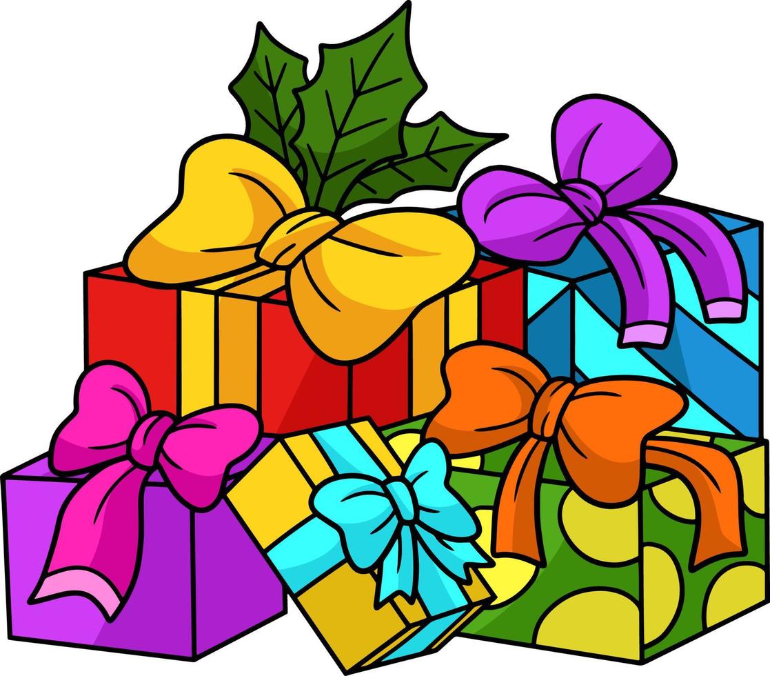 cadeaux de noël dessin de couleur clipart vecteur