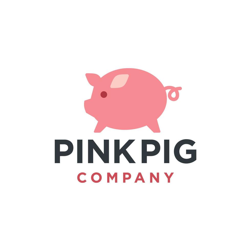 mascotte de logo de porcelet de porc et illustration vectorielle de stock de modèle d'icône ou de dessin animé vecteur