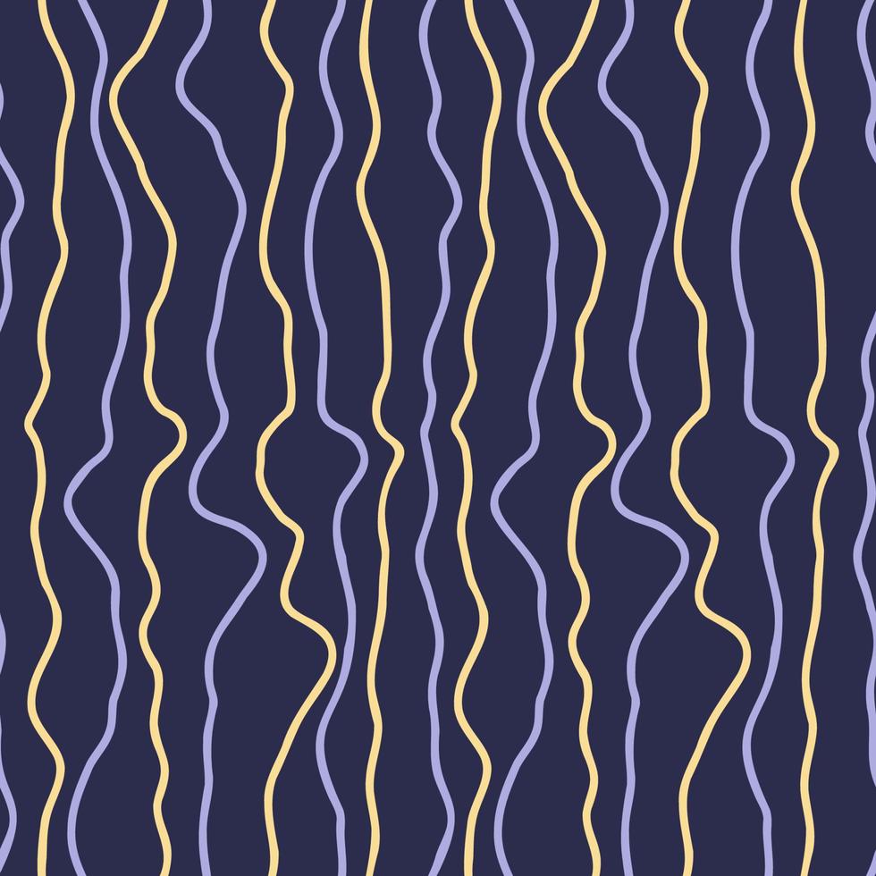 motif harmonieux de rayures ondulées irrégulières, texture de lignes courbes verticales. fond organique de vagues simples abstraites dessinées à la main pour la décoration, affiches, bannières, illustration vectorielle de scrapbooking vecteur