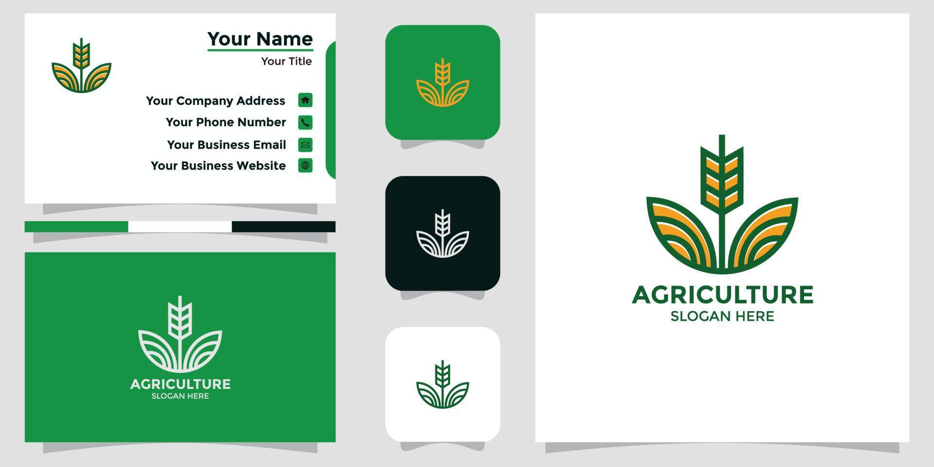 logos agricoles pour entreprises et agences vecteur