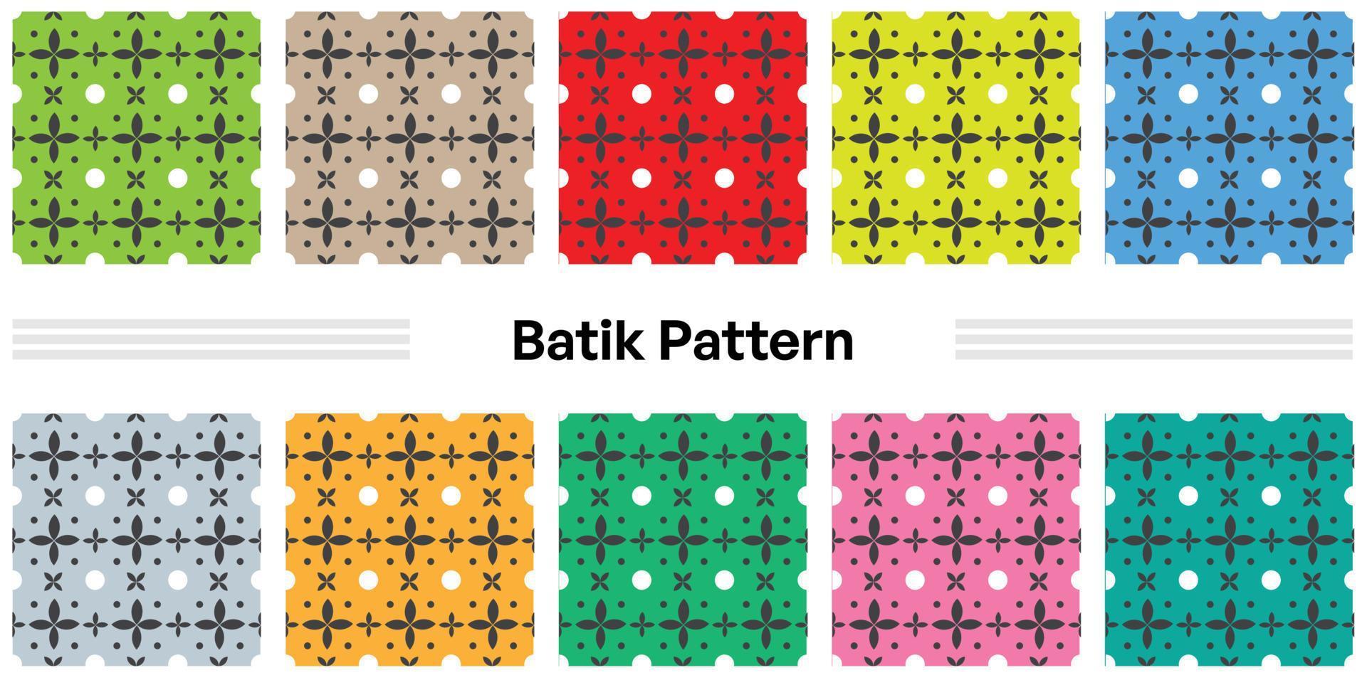batik à motif moderne sans couture à des fins textiles avec différentes couleurs et motifs vecteur