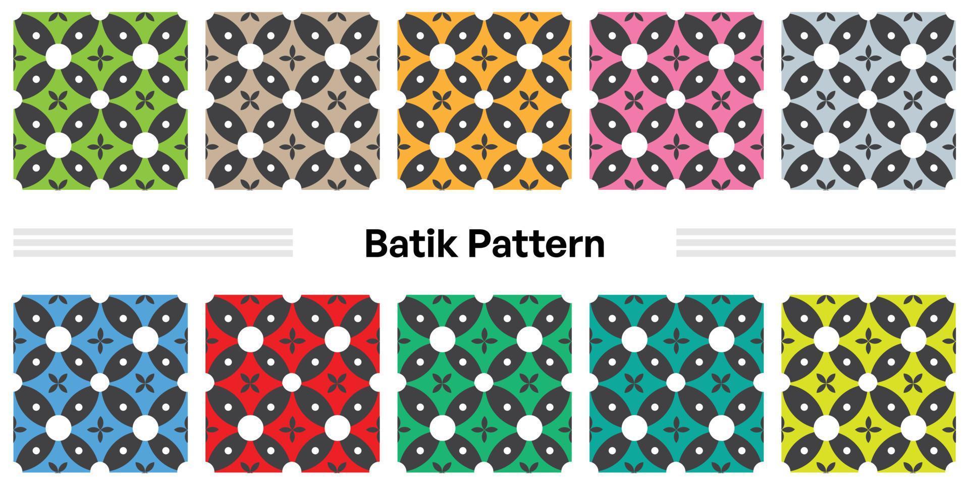 batik à motif moderne sans couture à des fins textiles avec différentes couleurs et motifs vecteur