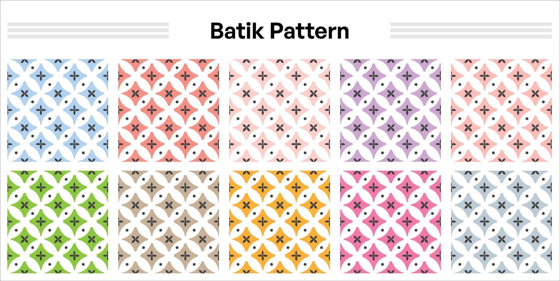 batik à motif moderne sans couture à des fins textiles avec différentes couleurs et motifs vecteur