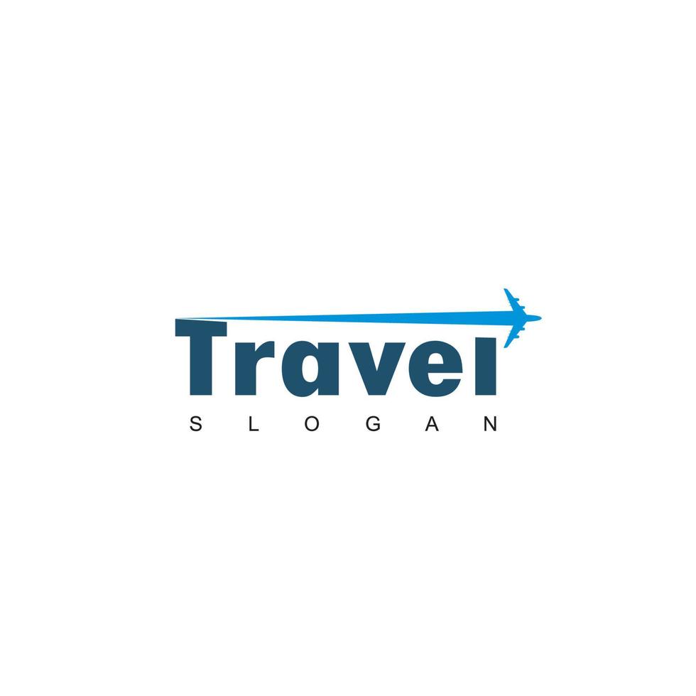 modèle de logo de visite et de voyage à l'aide de l'icône d'avion vecteur