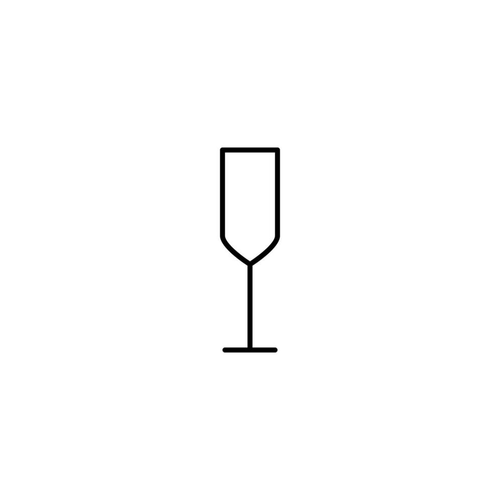 icône de verre plute vide sur fond blanc. style simple, ligne, silhouette et épuré. noir et blanc. adapté au symbole, au signe, à l'icône ou au logo vecteur