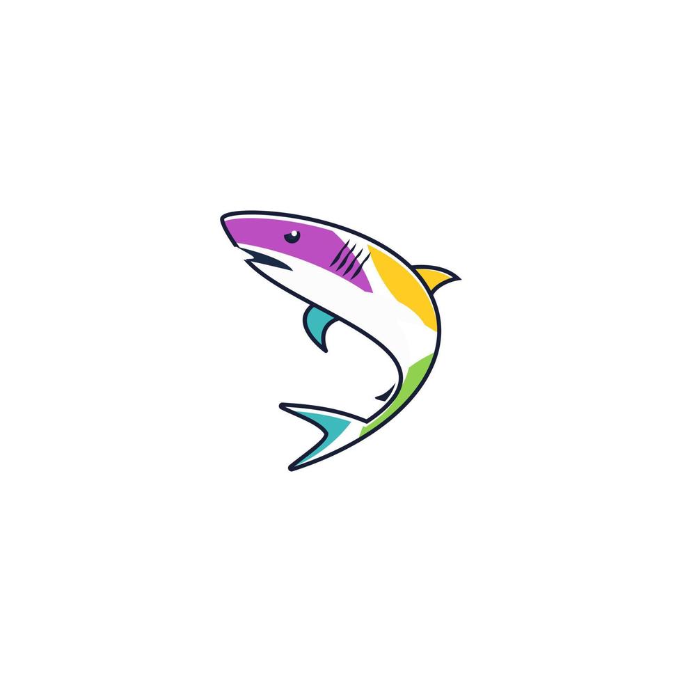 création de logo vectoriel de requin, stock d'art en ligne simple