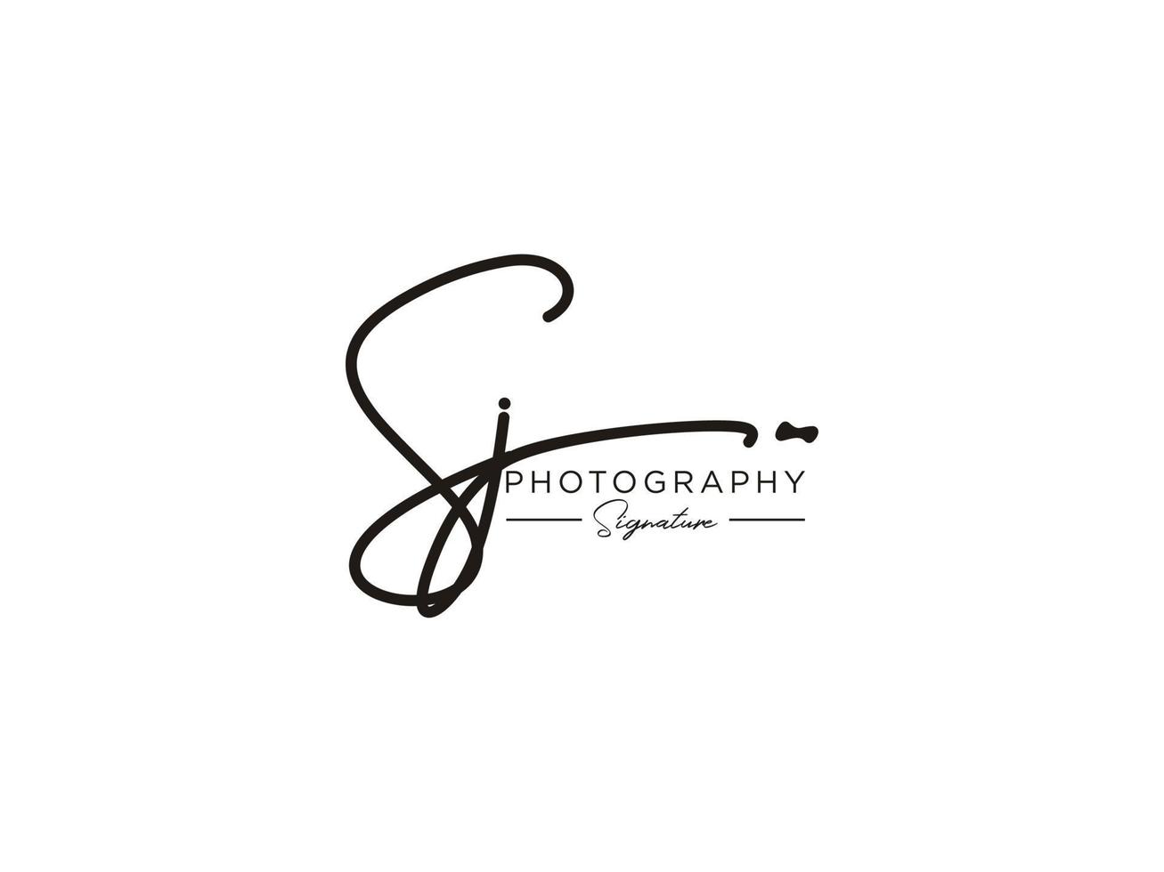 lettre sj signature logo template vecteur