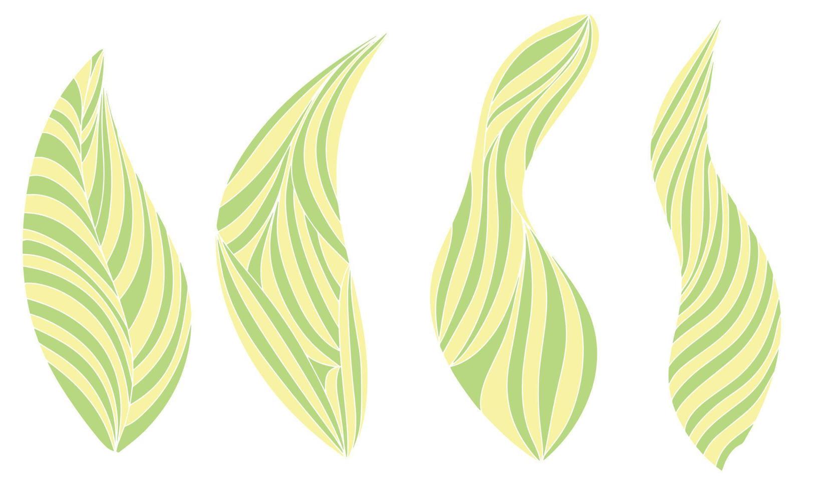 ensemble de feuilles abstraites en couleur. illustration vectorielle. vecteur