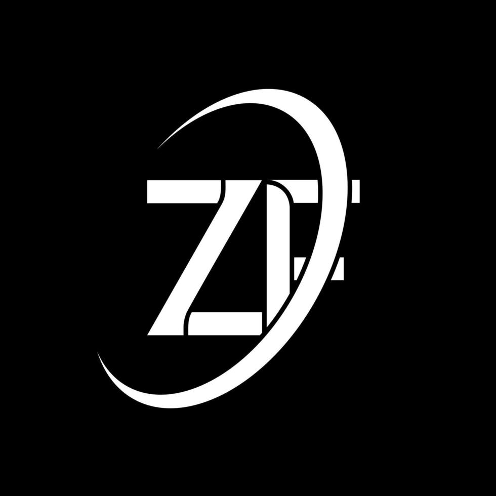 logo zf. conception zf. lettre zf blanche. création de logo de lettre zf. lettre initiale zf logo monogramme majuscule cercle lié. vecteur