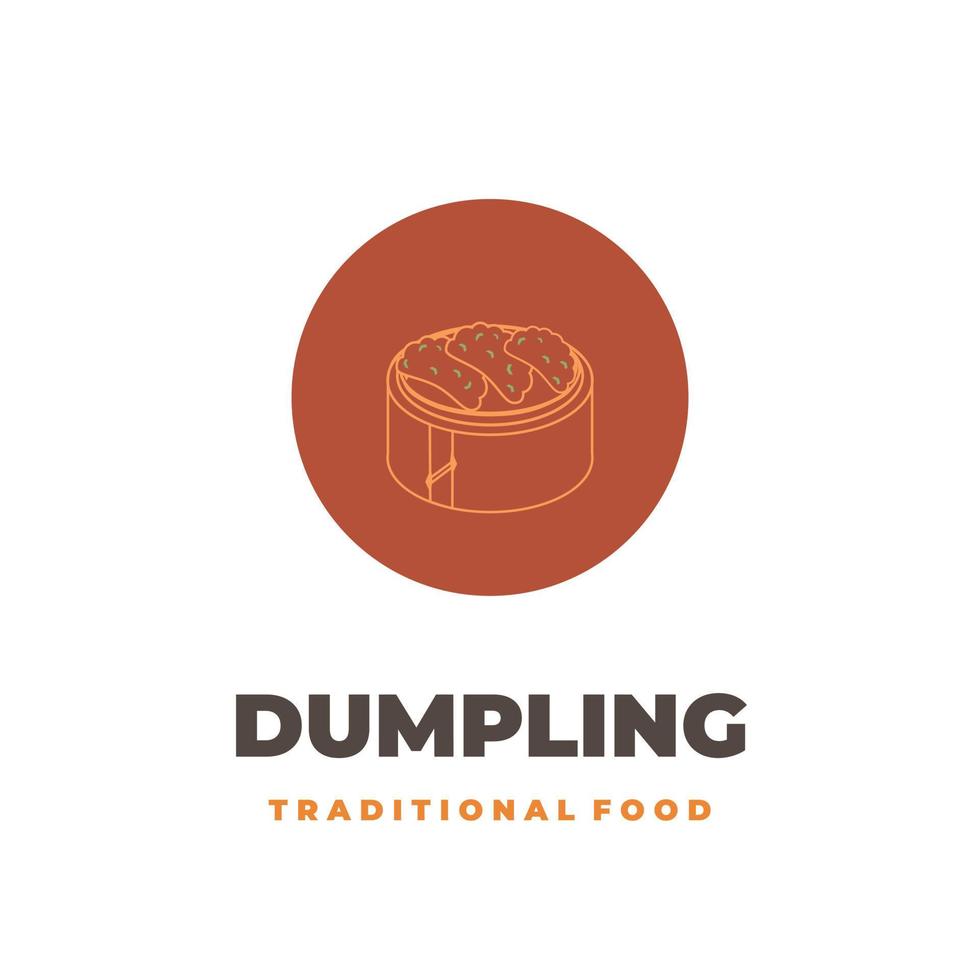 illustration simple logo boulette de luxe dim sum vecteur