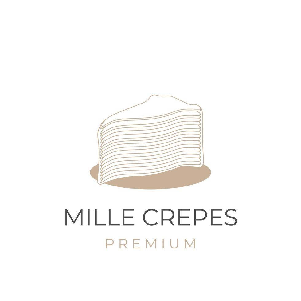 logo d'illustration vectorielle élégant mille crêpes vecteur