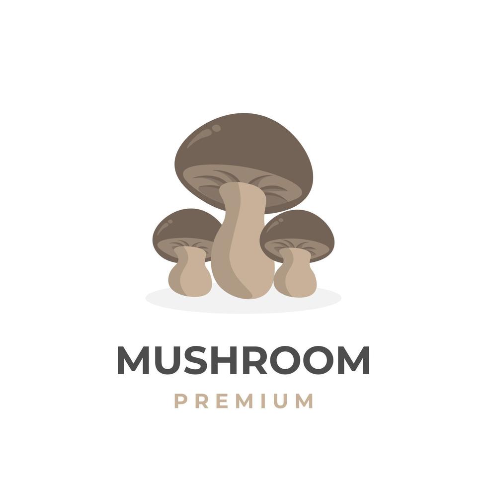 logo d'illustration vectorielle de trois champignons vecteur