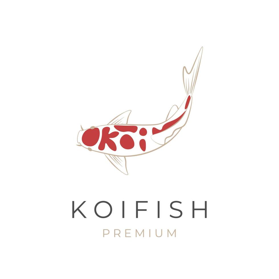 logo d'illustration vectorielle de poisson avec motif de lettrage koi vecteur