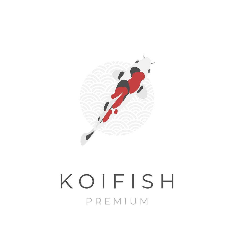 beau logo d'illustration vectorielle de poisson koi japonais vecteur