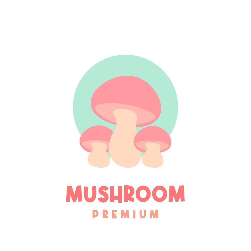 beau logo d'illustration vectorielle aux champignons dans des couleurs pastel vecteur