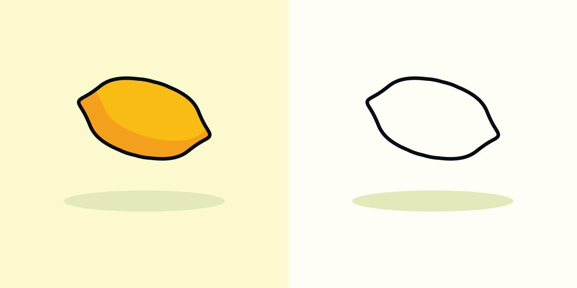 citron coloriage dessin animé fruits illustration vectorielle vecteur