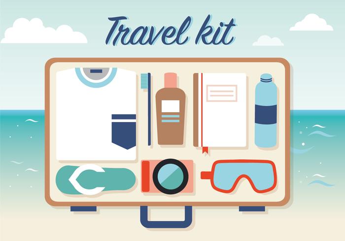 Kit de voyage gratuit vecteur