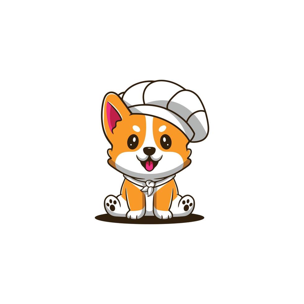 illustration logo de personnage de chien mignon. vecteur