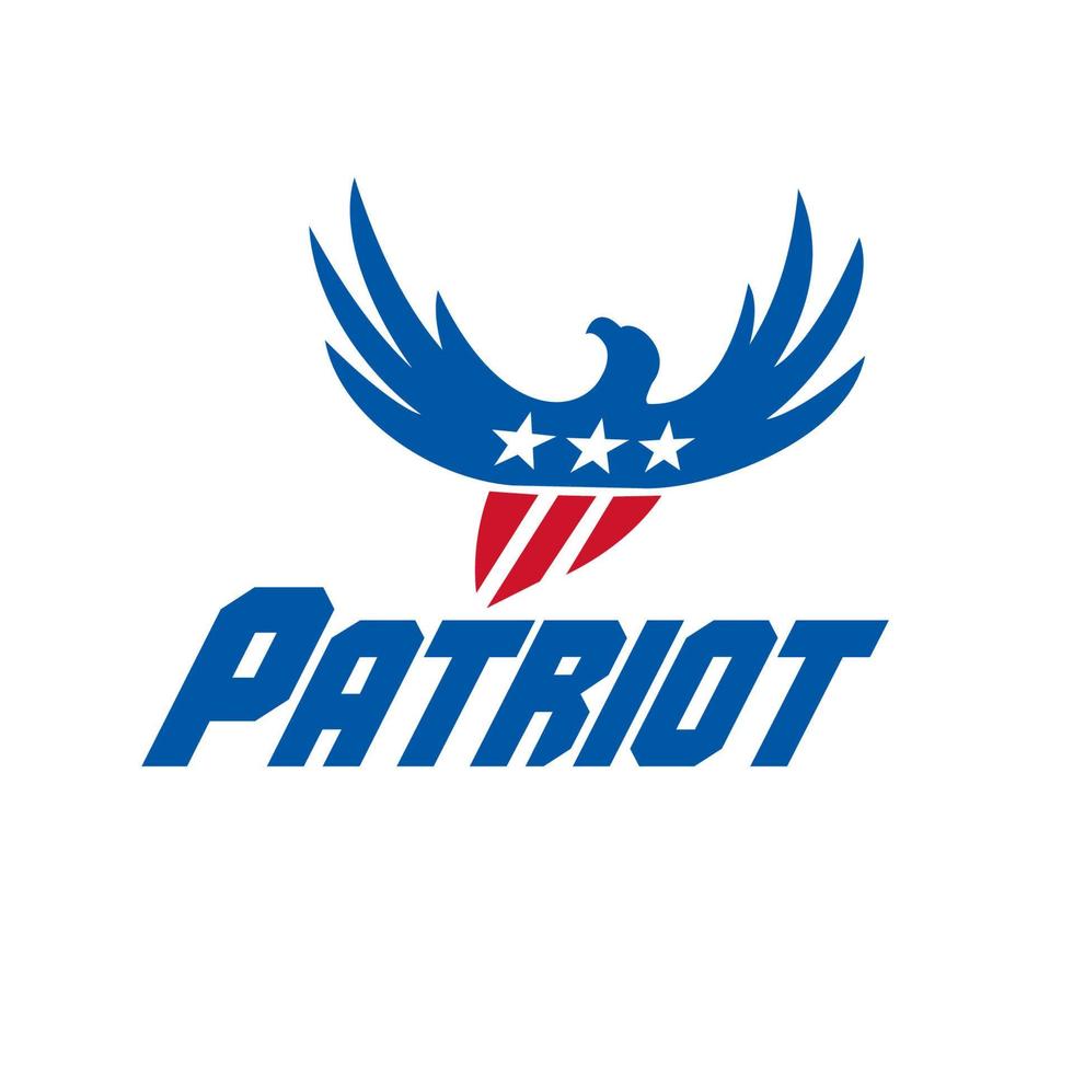 aigle américain en volant usa drapeau patriote rétro vecteur