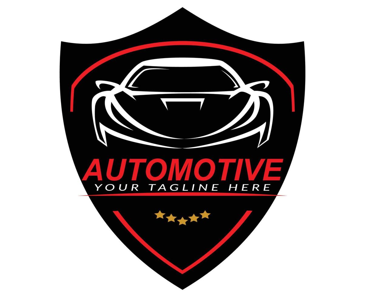 dessin au trait logo automobile voiture de sport avec ligne de protection vecteur