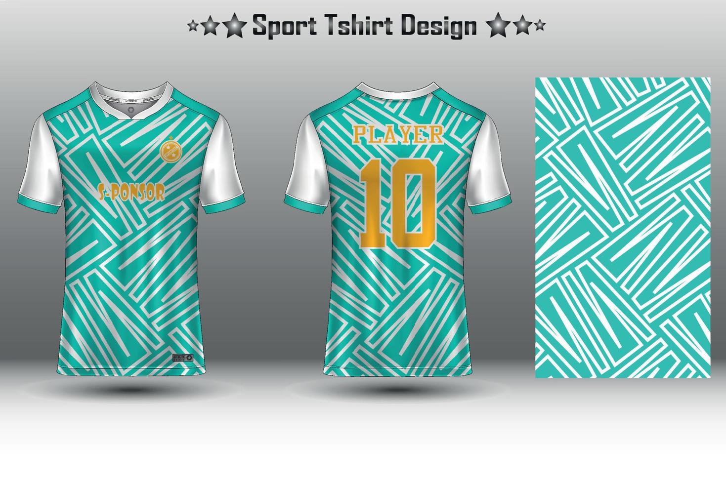 maquette de maillot de football conception de maillot de football sublimation collection de conception de t-shirt de sport pour la course, le cyclisme, les jeux, le motocross vecteur