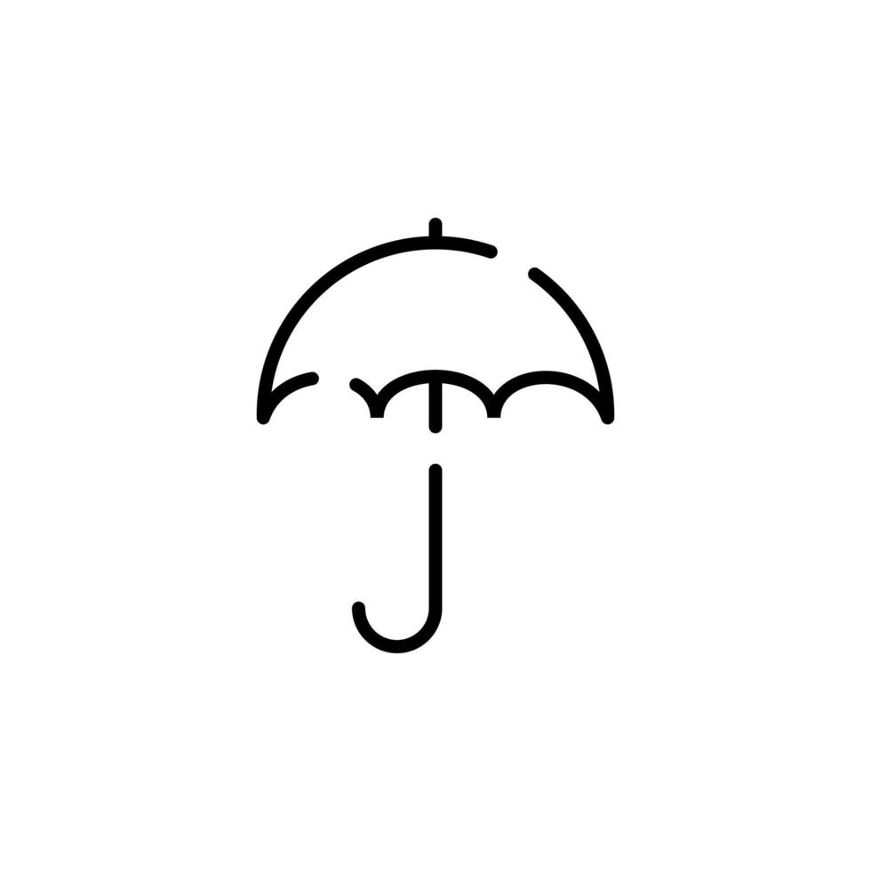 parapluie, météo, protection ligne pointillée icône illustration vectorielle modèle de logo. adapté à de nombreuses fins. vecteur