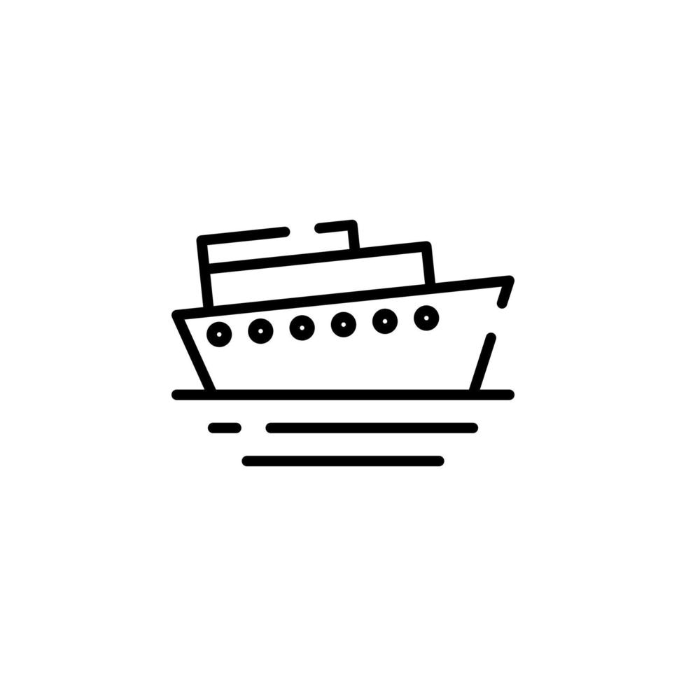 navire, bateau, voilier ligne pointillée icône illustration vectorielle modèle de logo. adapté à de nombreuses fins. vecteur